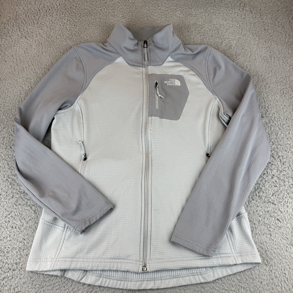 North Face Borod Full Zip Jacket Womens Large Gray Stretch Fleece Lightweight